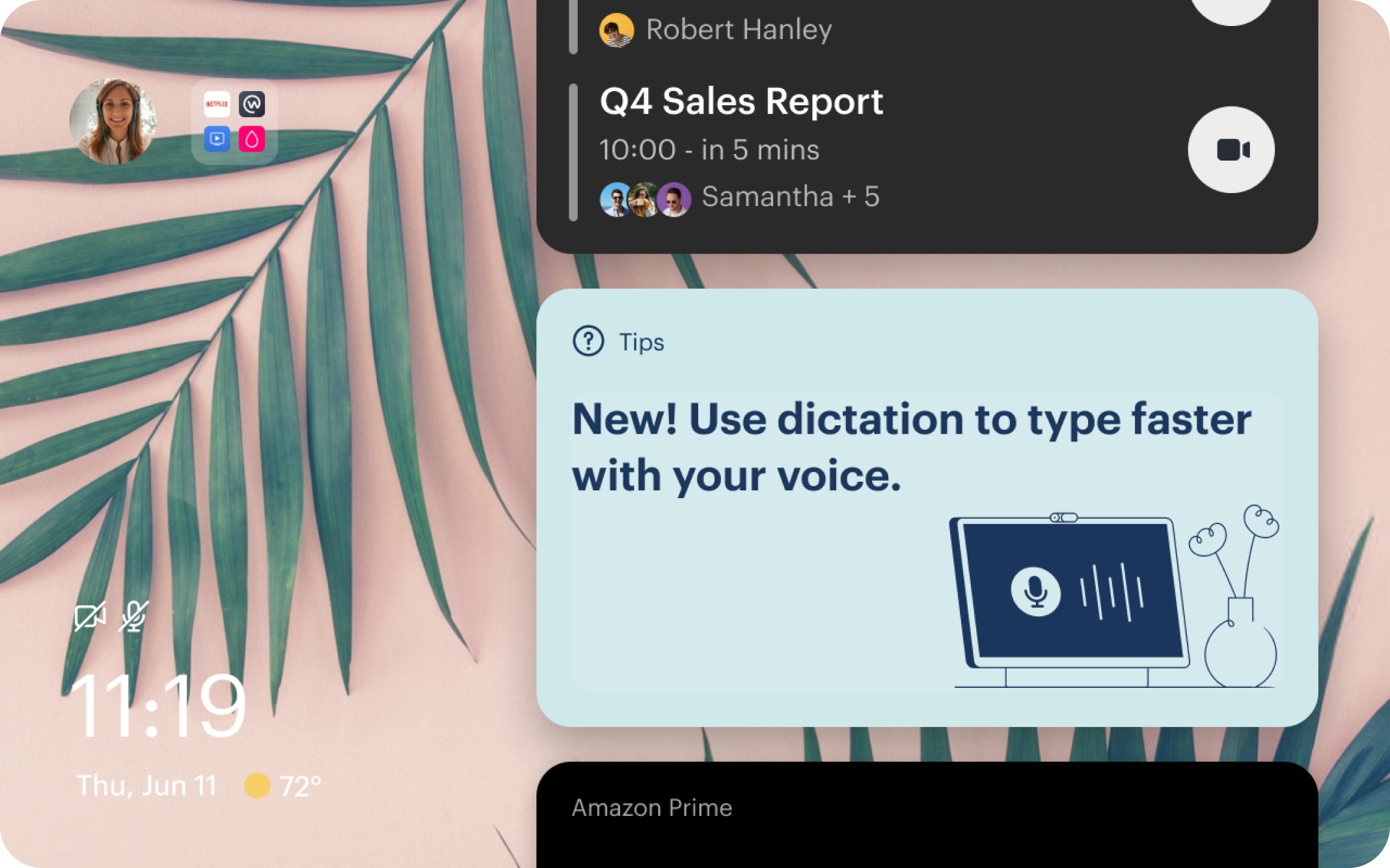 Portal Dictation detail screen showing voice typing education